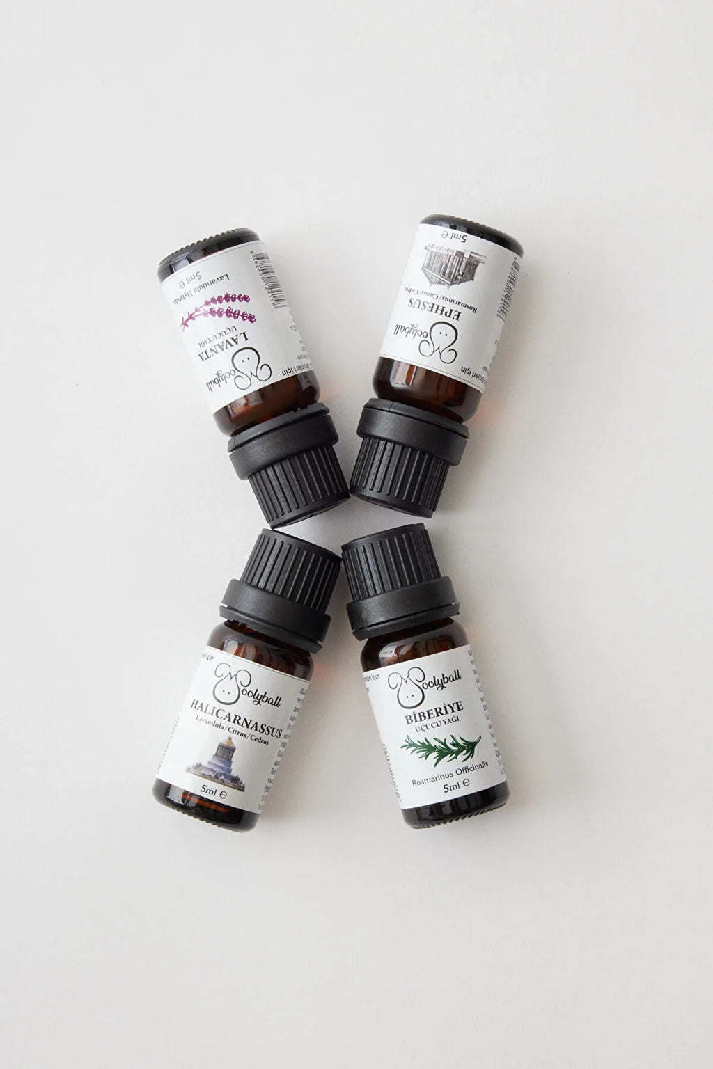 Woolyball Çamaşır Kurutma Makinesi Için Uçucu Yağlar Seti 4 Adet 5ml (1 Adet Yün Kurutma Topu XL Hediye)