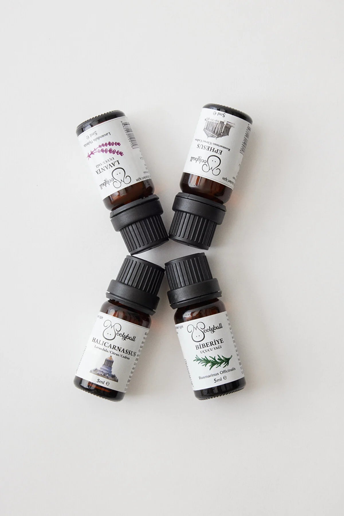 Woolyball Çamaşır Kurutma Makinesi Için Uçucu Yağlar Seti 4 Adet 5ml (1 Adet Yün Kurutma Topu XL Hediye)