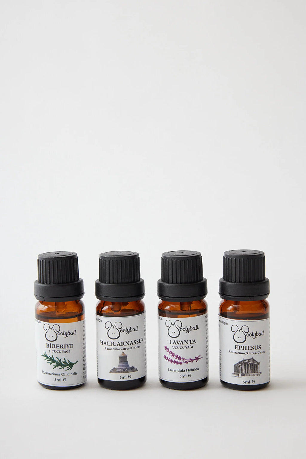 Woolyball Çamaşır Kurutma Makinesi Için Uçucu Yağlar Seti 4 Adet 5ml (1 Adet Yün Kurutma Topu XL Hediye)