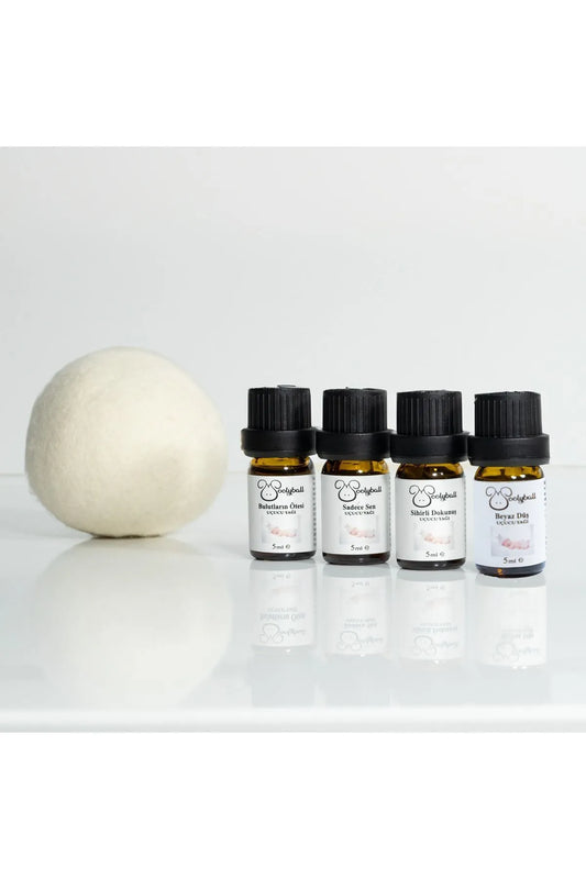 Woolyball Soft Çamaşır Kurutma Makinesi İçin Uçucu Esanslar 4 Adet 5 ml (1 Adet Yün Kurutma Topu Hediye)